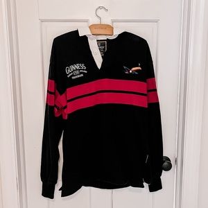 Guinness Mens Long Sleeve Rugby Polo XL